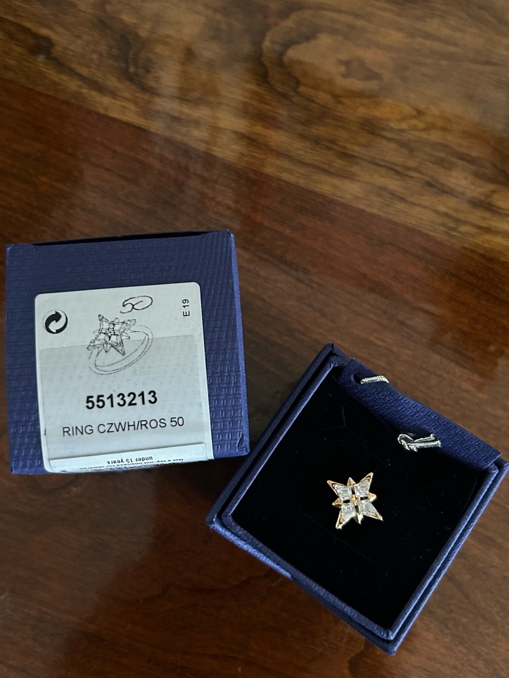 Swarovski Rose Gold Star Ring